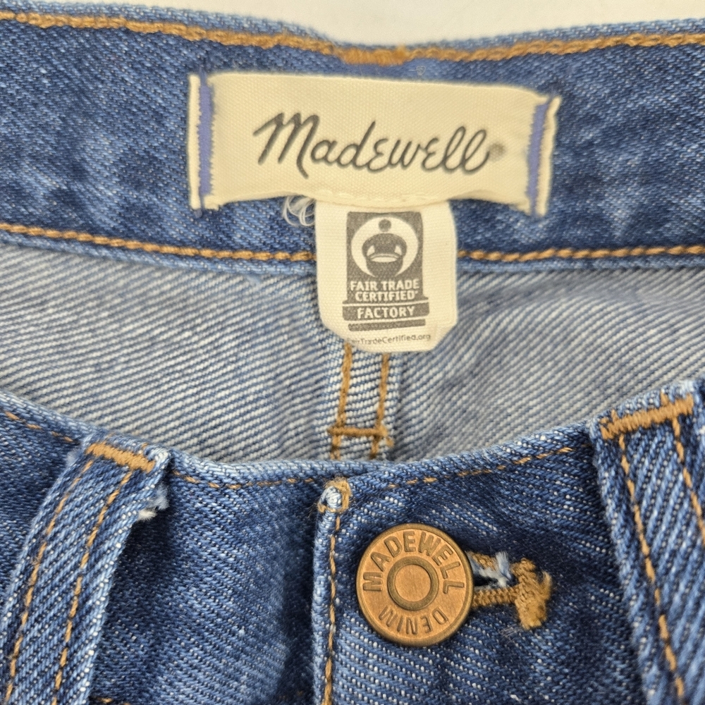 Madewell Baggy‎ Straight Jeans Cropped Raw Hem 24 X 27 - Picture 5 of 16